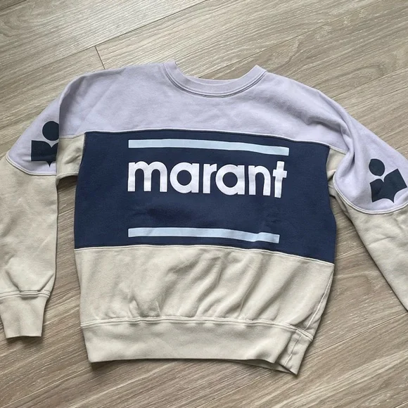 Isabel Marant Etoile Colorblock Gallian Sweater Light Blue Sz 40/L - Picture 8 of 15